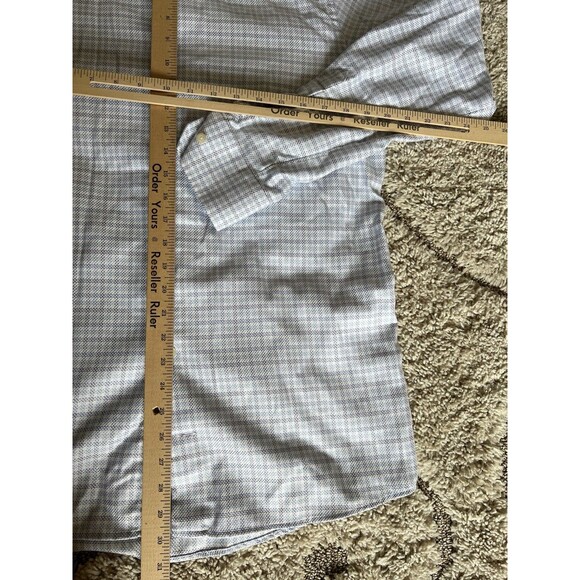 ETON Shirt Mens 15.5 39 Medium Blue White Plaid Contemporary Fit Dress Business - Picture 6 of 7